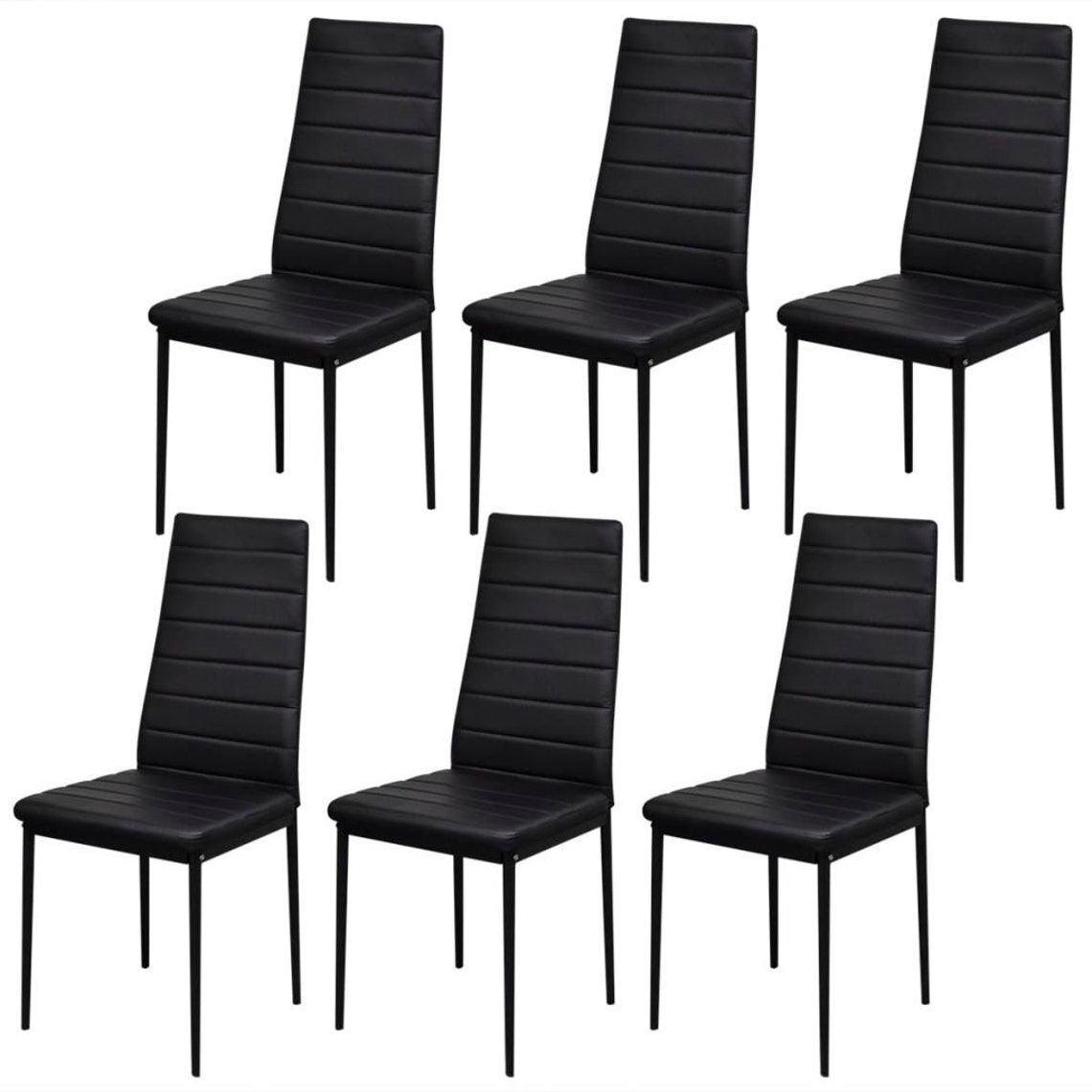 Modern Black Dining Table and Chairs Set of 7 5 Etsy