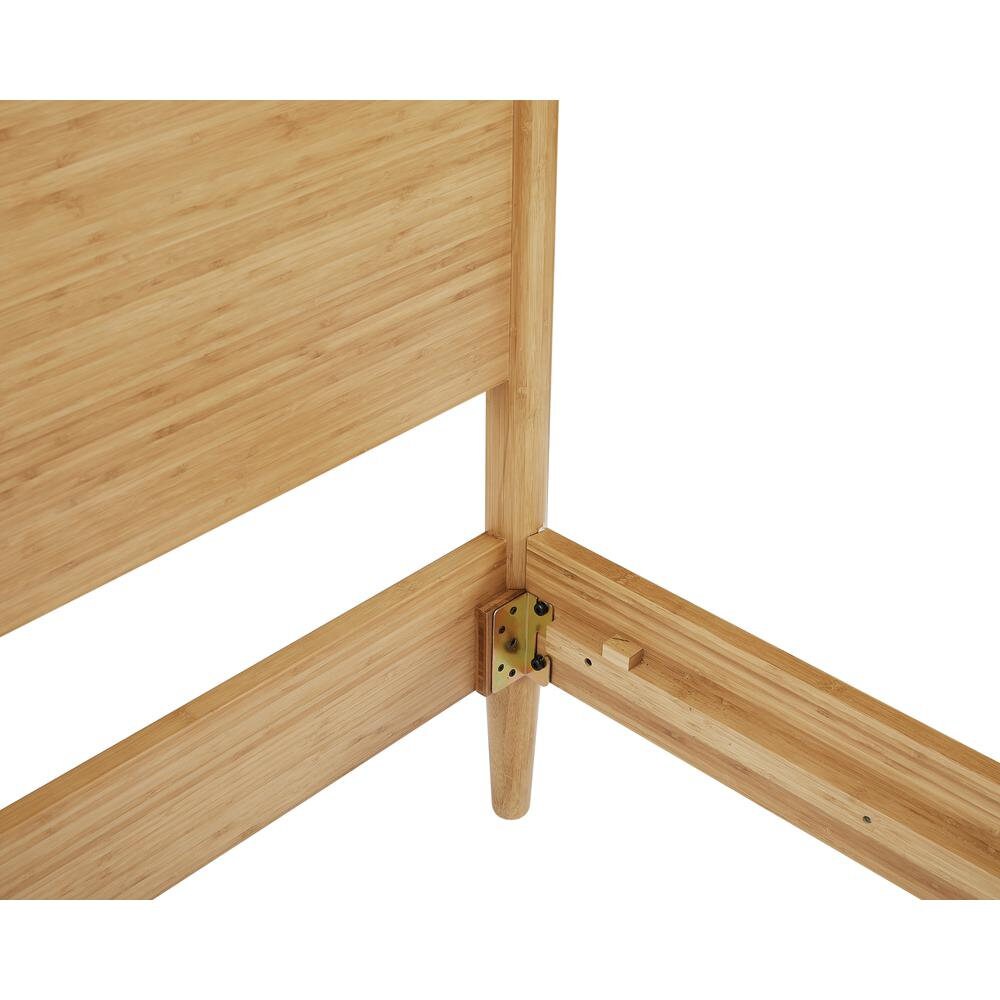 Rustic Solid Bamboo Wood Bed Frame Mid Century Modern Etsy