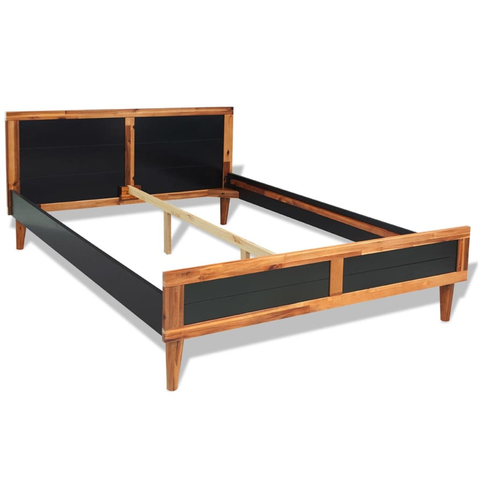 Mid Century Modern Solid Acacia Wood Platform Bed Frame with Etsy