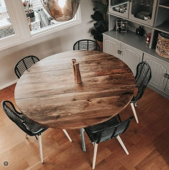 Rustic Solid Rough Mango Wood Round Dining Table Industrial New Zealand Rustic Solid Rough Mango Wood Round, Rustic Solid Wood Round Dining Table