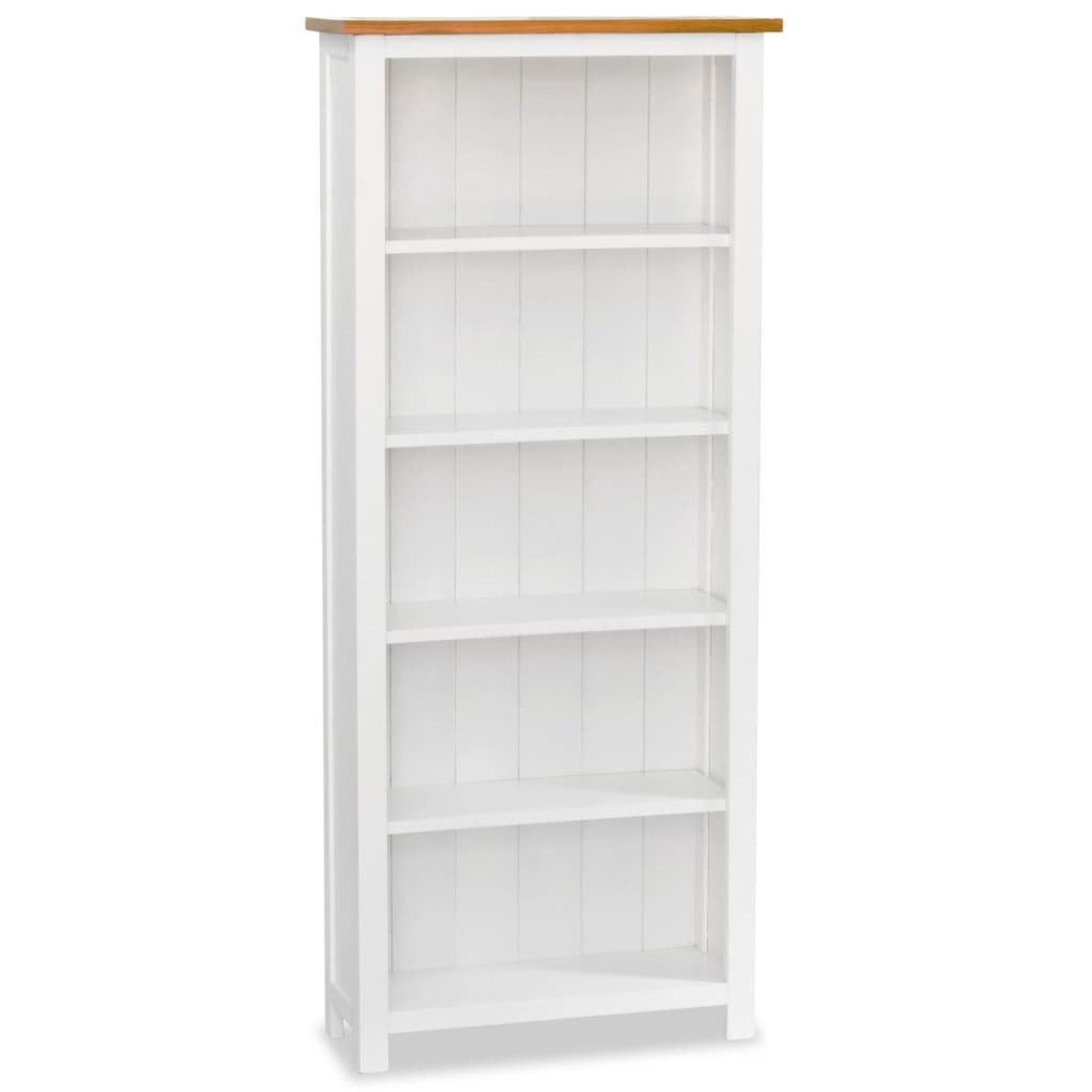 Farmhouse Solid Wood Tall Bookcase White 6 Tier Rustic Etsy