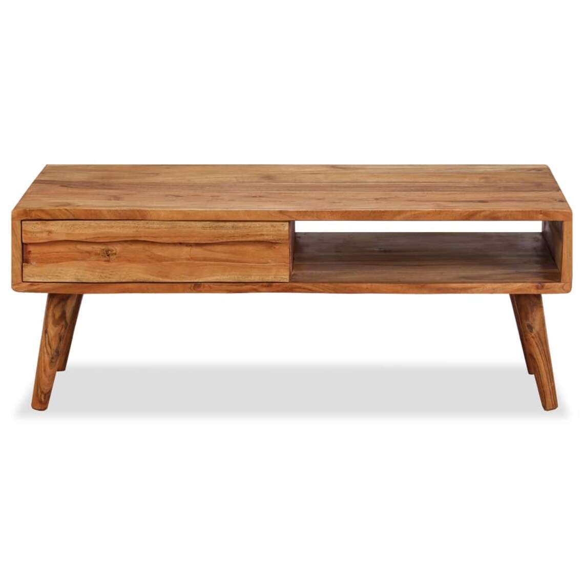 Mid Century Modern Solid Acacia Wood Coffee Table with 1 Etsy
