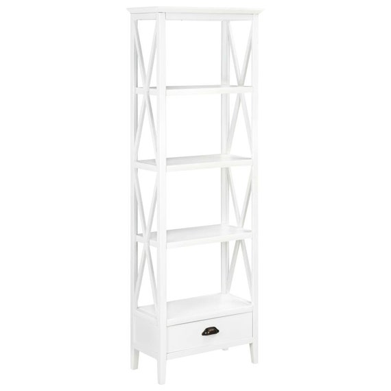 French Style Tall Bookcase White Rustic Bookshelf with 1 Etsy