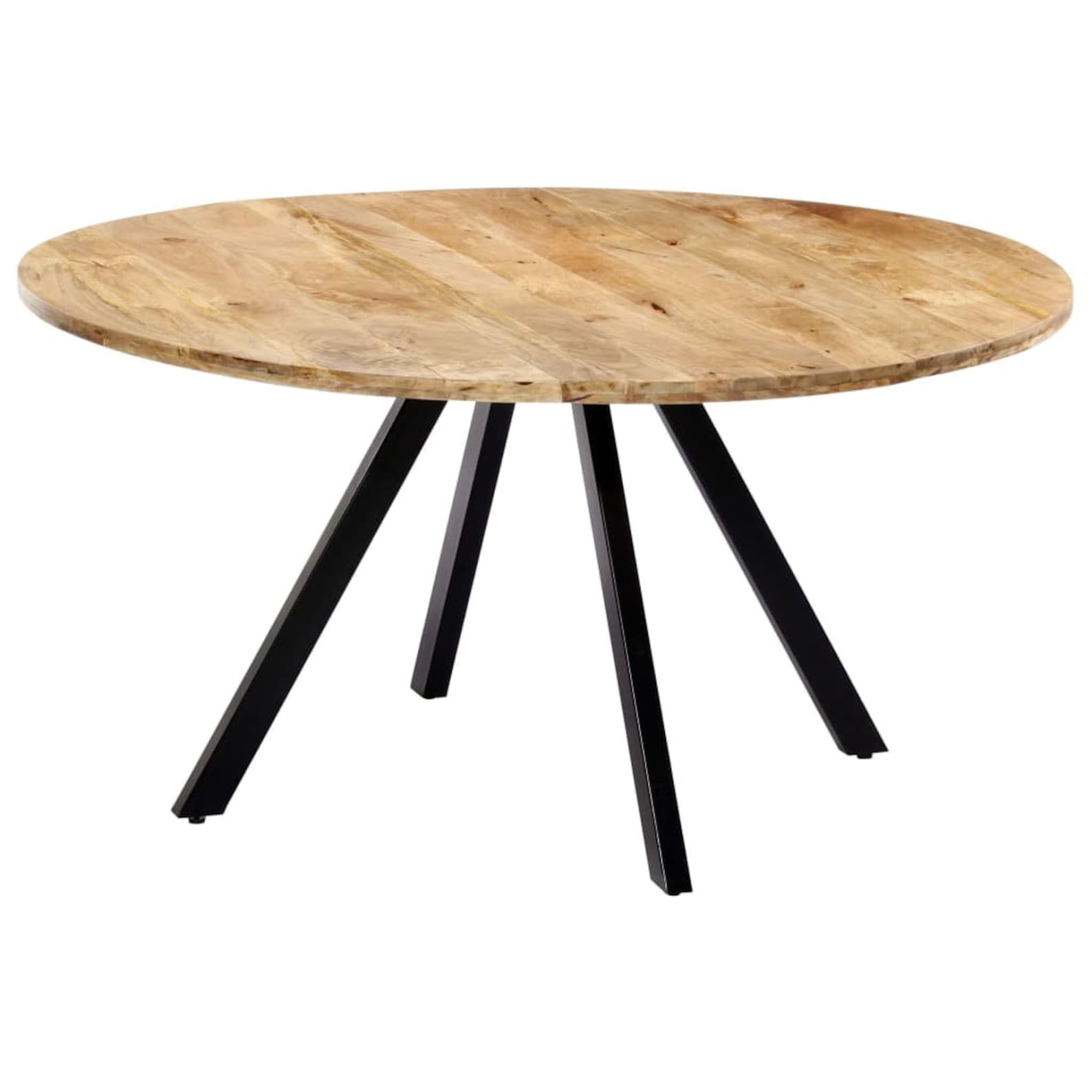 Rustic Solid Mango Wood Round Dining Table Industrial Kitchen Etsy