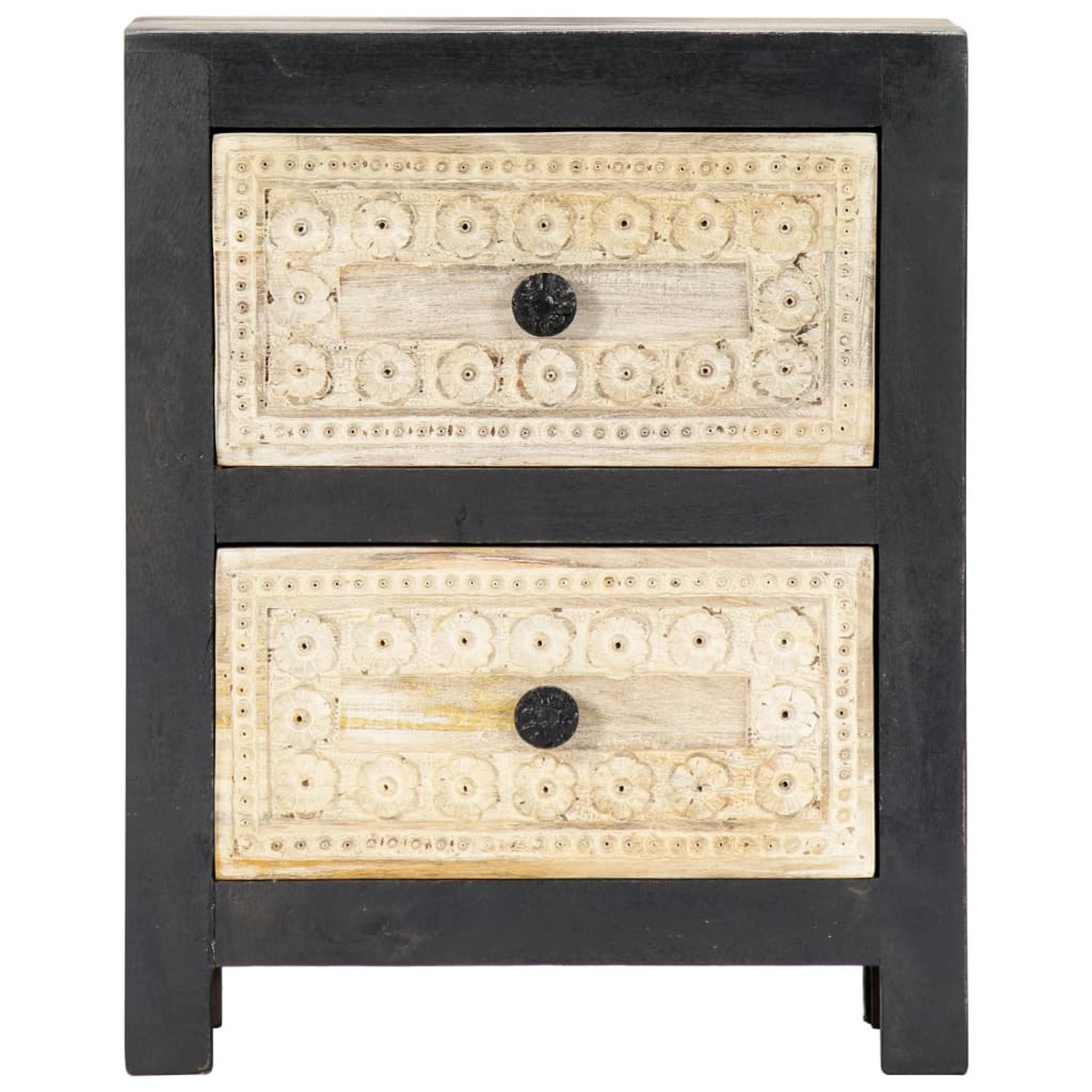 Rustic Solid Mango Wood Hand Carved Nightstand Bedside Etsy