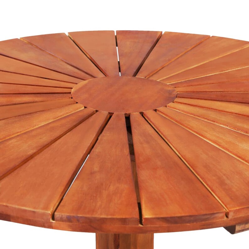 Round Solid Acacia Wood Patio Table Bistro Table Etsy