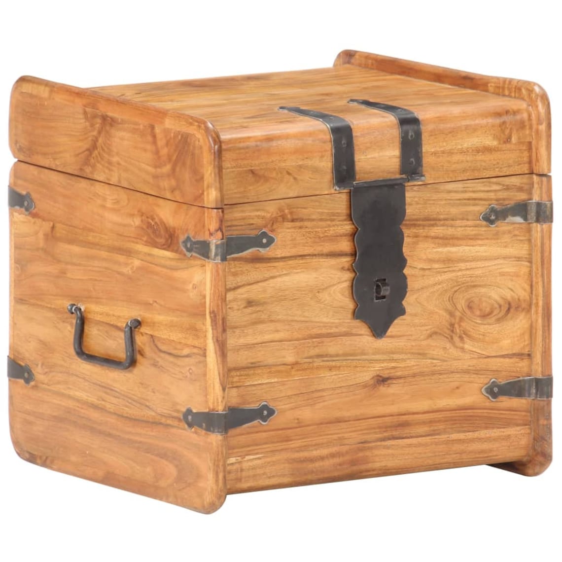 Rustic Solid Acacia Wood Storage Trunk Cube Storage Chest Etsy