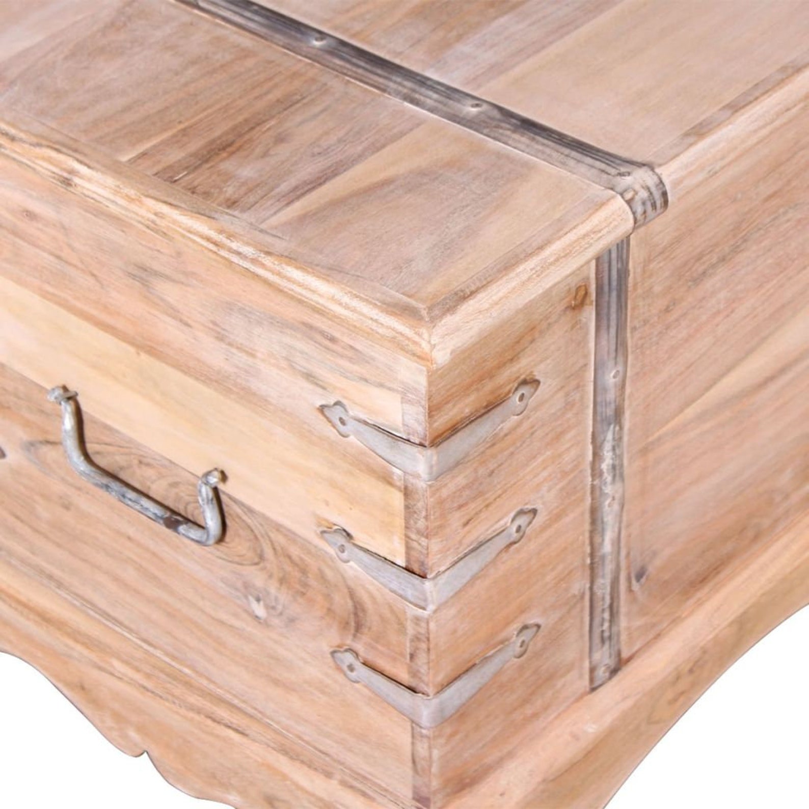 Rustic Solid Acacia Wood Storage Trunk Large Storage Chest Etsy