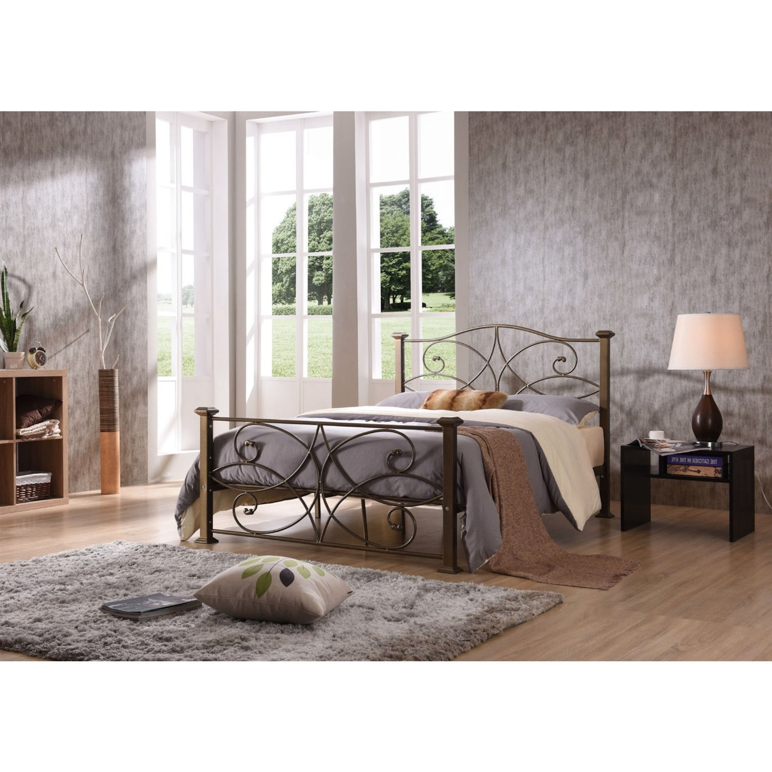 Full Size Gold Metal Platform Bed Frame with Headboard and Etsy