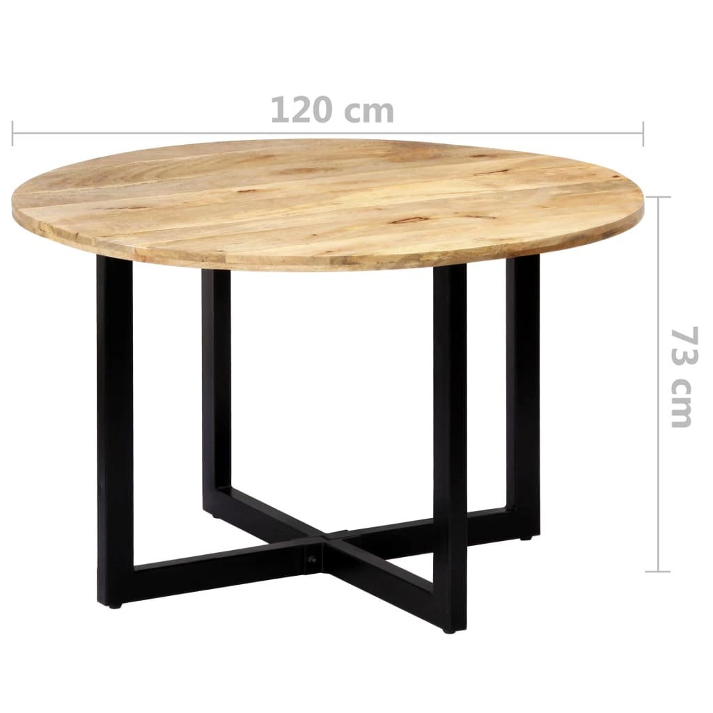 Rustic Solid Mango Wood Round Dining Table Industrial Kitchen Etsy