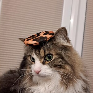 ミニヒョウ柄ベレー帽ペット帽子