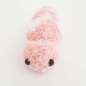 Plush Fuzzy Wormie Toy for Hedgehogs Dusty Pink