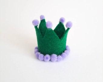 Green and Purple Crown Party Hat