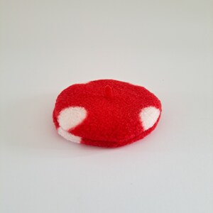 Red Polka Dot Small Beret Pet Hat