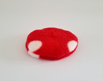 Red Polkadot Beret Pet Hat