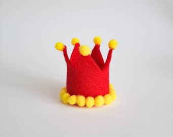 Crown Red and Yellow Party Hat