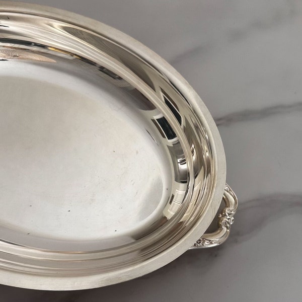 Vintage Silver Plated Oval Serving Tray, Silver Serving Bowl, Antique Silver Bowl, Antique Serving Bowl, Vintage Silver Tray, Vintage Silver