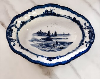 Antique Blue & White Serving Dish Doulton Burslem Norfolk Rd #251612 1886-1902, Blue and White Serving Dish, Antique Serving Dish