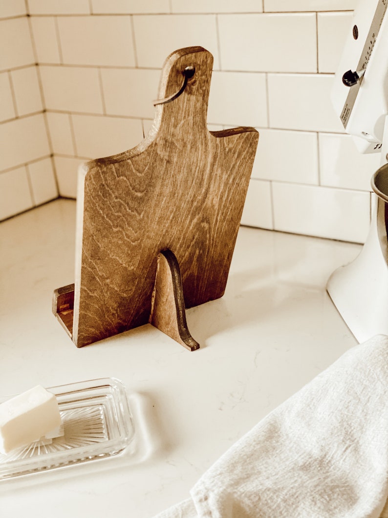 Rustic Wooden Cookbook/Tablet Holder image 2