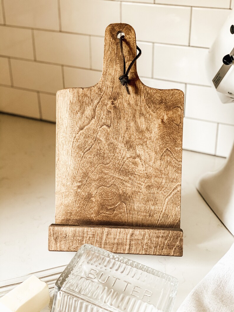 Rustic Wooden Cookbook/Tablet Holder image 1