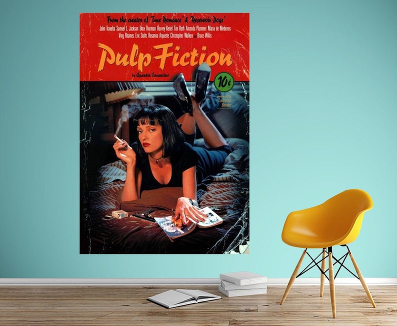 PULP FICTION Silk Fabric Movie Poster Quentin Tarantino Uma Thurman