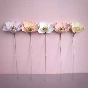 Paper poppies, Crepe paper flowers, Bridal bouquet, Weiding bouquet, Fake poppies, Paper flowers image 9