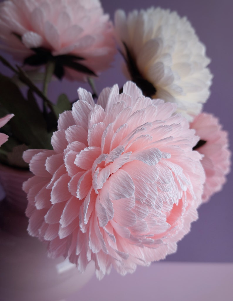Crepe paper chrysanthemum,PDF flower tutorial, Digital template, Crepe paper flowers, Easy tutorial flower, Printable template, Mum flower image 2