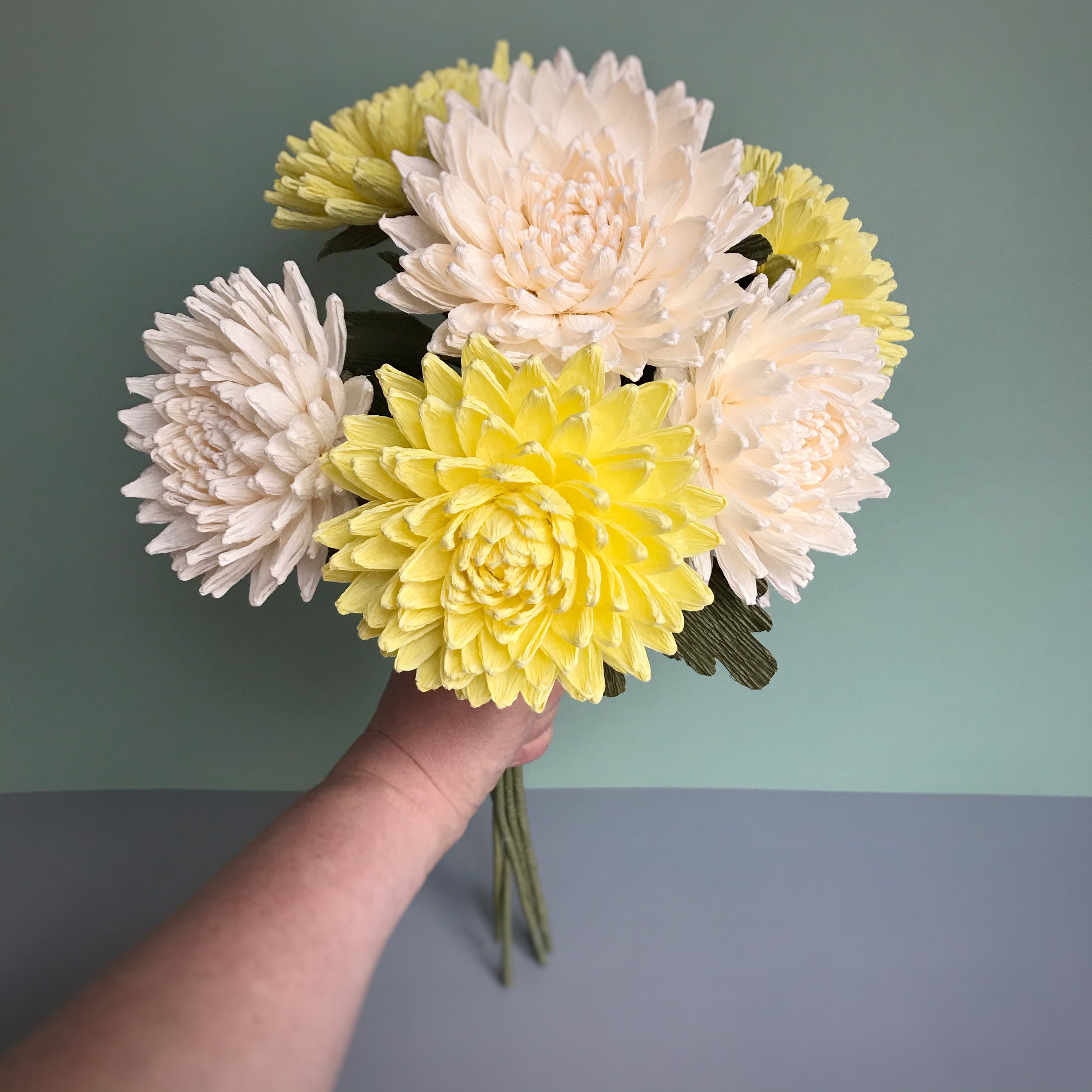 Crepe Paper Chrysanthemum PDF Tutorial Easy Flower Tutorial Etsy