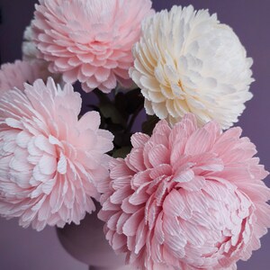 Crepe paper chrysanthemum,PDF flower tutorial, Digital template, Crepe paper flowers, Easy tutorial flower, Printable template, Mum flower image 4