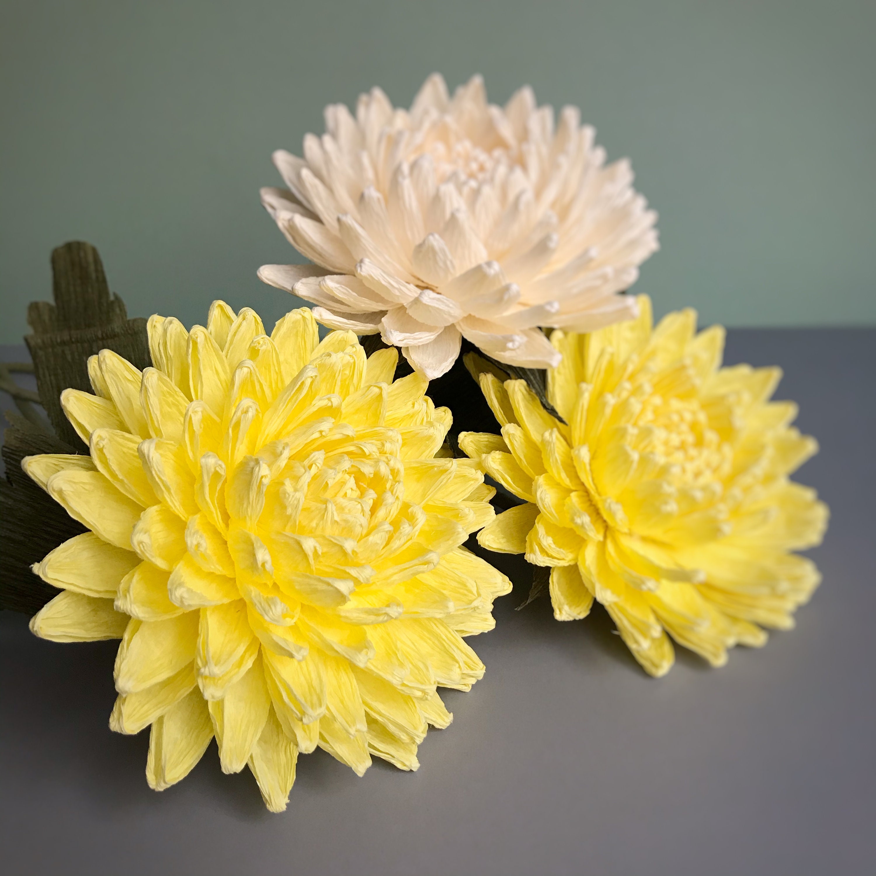 Crepe Paper Chrysanthemum PDF Tutorial, Easy Flower Tutorial, DIY Paper