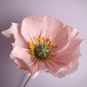 Paper poppies, Crepe paper flowers, Bridal bouquet, Weiding bouquet, Fake poppies, Paper flowers Dusty pink