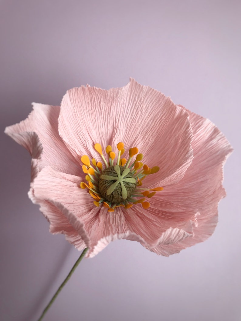 Paper poppies, Crepe paper flowers, Bridal bouquet, Weiding bouquet, Fake poppies, Paper flowers Dusty pink
