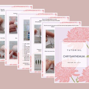 Crepe paper chrysanthemum,PDF flower tutorial, Digital template, Crepe paper flowers, Easy tutorial flower, Printable template, Mum flower image 10