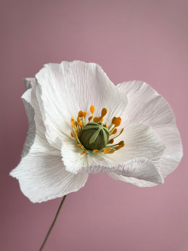 Paper poppies, Crepe paper flowers, Bridal bouquet, Weiding bouquet, Fake poppies, Paper flowers Ivory