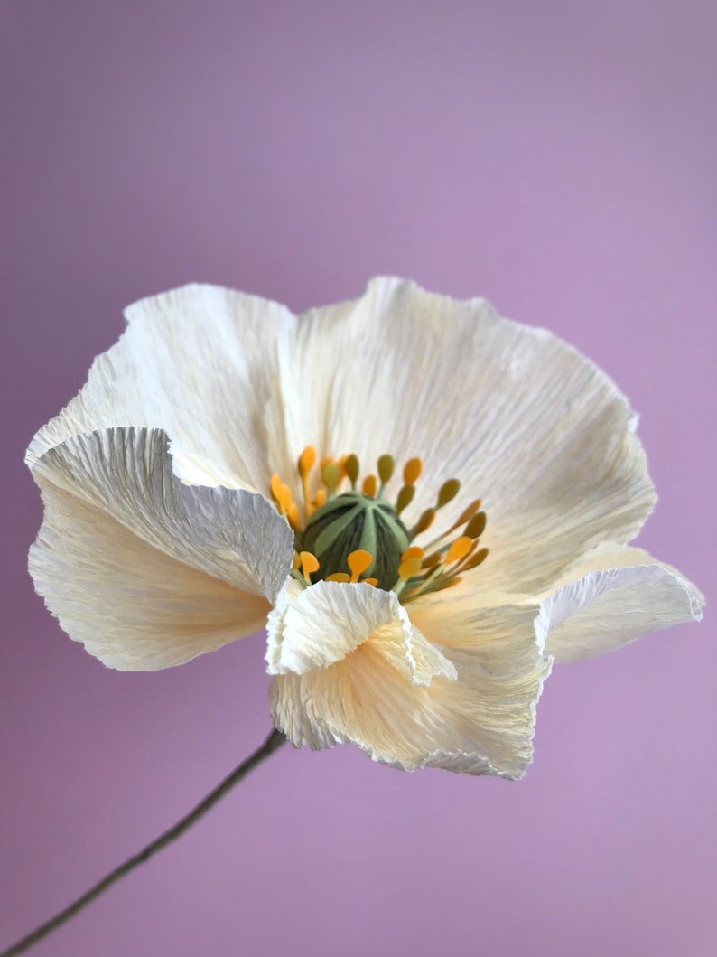 Paper poppies, Crepe paper flowers, Bridal bouquet, Weiding bouquet, Fake poppies, Paper flowers Light yellow