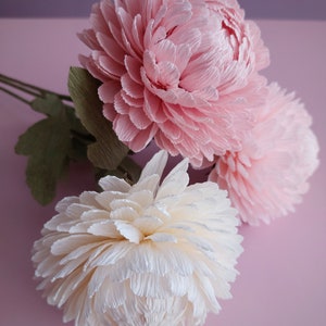 Crepe paper chrysanthemum,PDF flower tutorial, Digital template, Crepe paper flowers, Easy tutorial flower, Printable template, Mum flower image 6