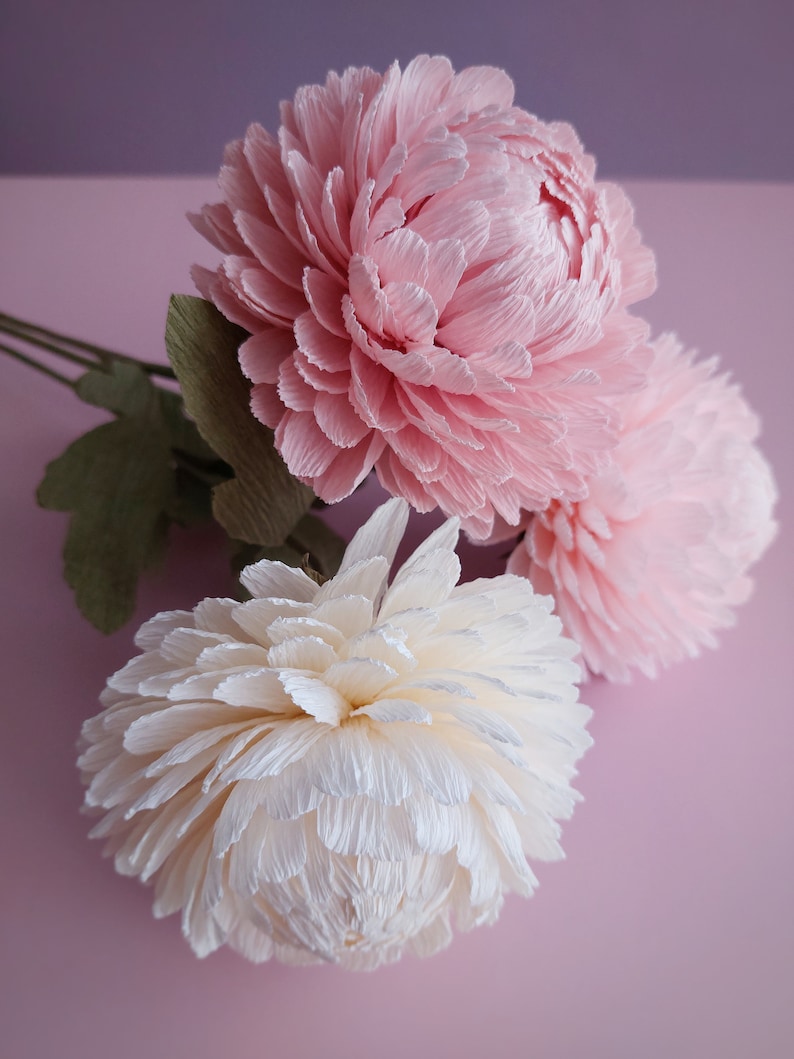 Crepe Paper Chrysanthemumpdf Flower Tutorial Digital Etsy