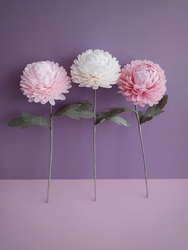 Crepe paper chrysanthemum,PDF flower tutorial, Digital template, Crepe paper flowers, Easy tutorial flower, Printable template, Mum flower image 8