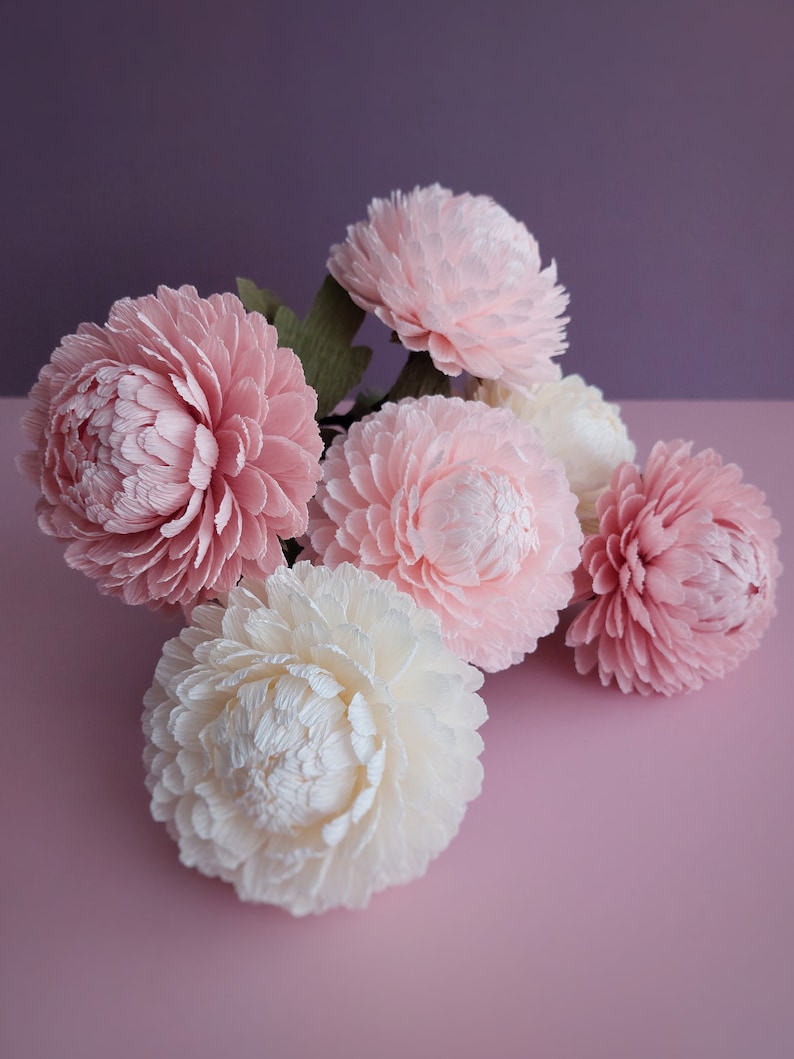 Crepe paper chrysanthemum,PDF flower tutorial, Digital template, Crepe paper flowers, Easy tutorial flower, Printable template, Mum flower image 5