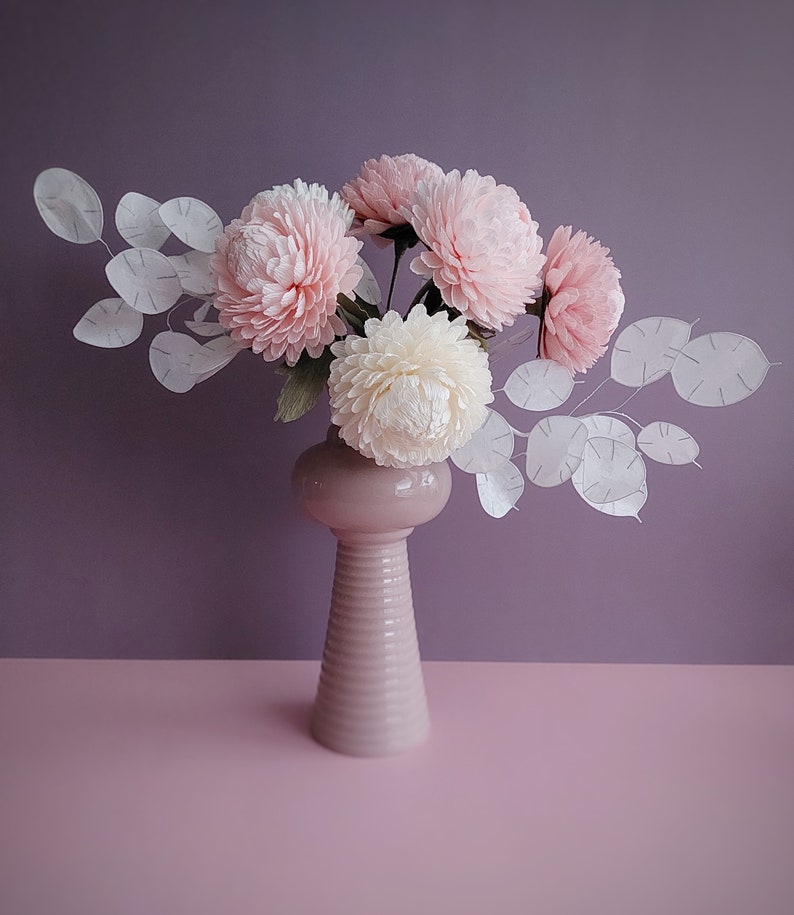 Crepe paper chrysanthemum,PDF flower tutorial, Digital template, Crepe paper flowers, Easy tutorial flower, Printable template, Mum flower image 9