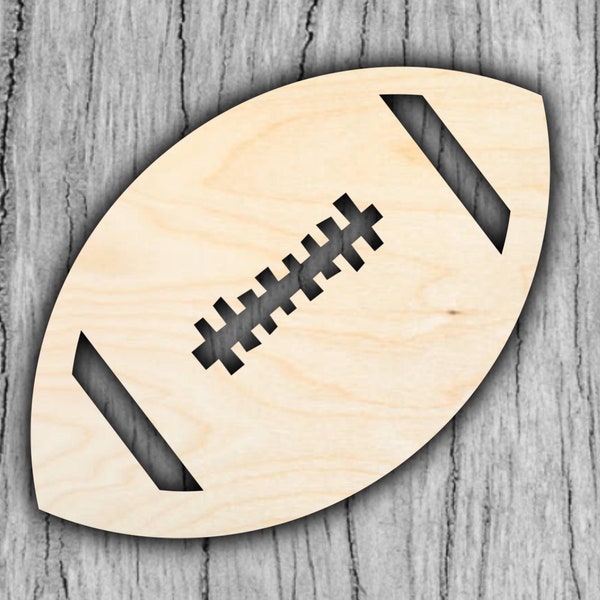 Wooden Football Cut Out Shape Laser Cut Wooden Shape Football Foot Ball DIY Crafts Custom Wood Cut Outs Project Ready Made from Birch Wood