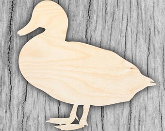 Duck Wooden Cut Out Shape - Laser Cut Wooden Shape Duck Farm Animal for DIY Crafts - Custom Wood Cut Outs Project Ready Made from Birch Wood
