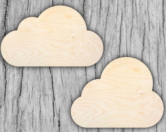 Wooden Clouds Cut Out Shape - Laser Cut Wooden Shape Clouds for DIY Crafts - Custom Wood Cut Outs Project Ready Made from Birch Wood