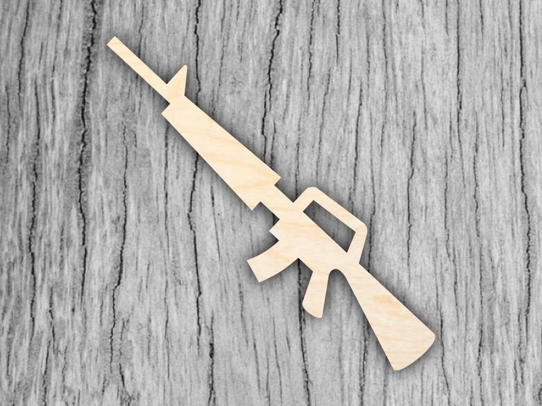 Wooden M16 Cut Out Shape Laser Cut Wood Shape of M16 DIY Crafts Custom ...