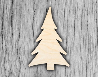 Christmas Tree Cut Out Shape - Laser Cut Wooden Shape Christmas Tree for DIY Crafts Custom Wood Cut Outs Project Ready Made from Birch Wood