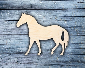 Wooden Horse Cut Out Shape - Laser Cut Wood Shape of Horse DIY Crafts Custom Wood Project Ready Made Birch Wood