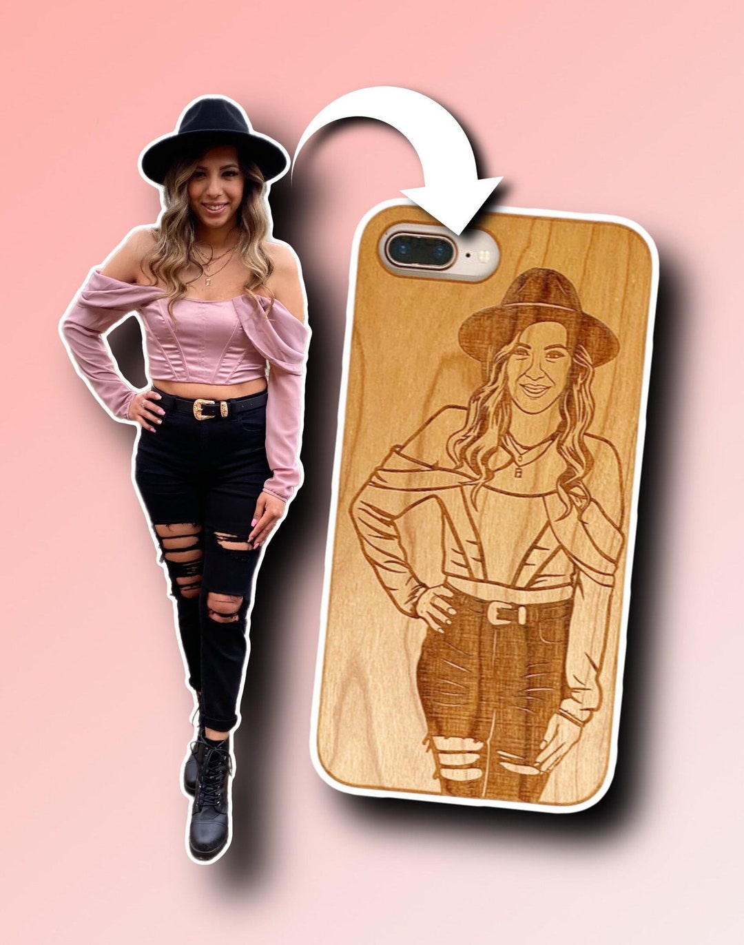 SHIPS FAST Your Photo on a Phone Case Phone Case Made From REAL Wood