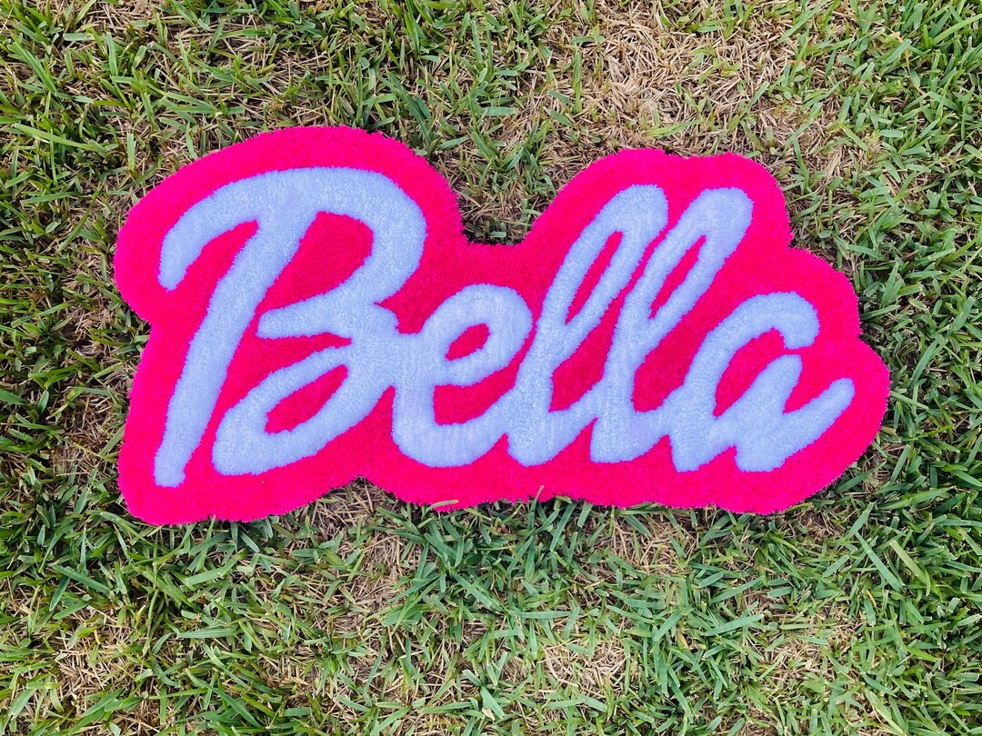 32 CUSTOM NAME RUG Pink Doll Style Custom Name Rug for Etsy