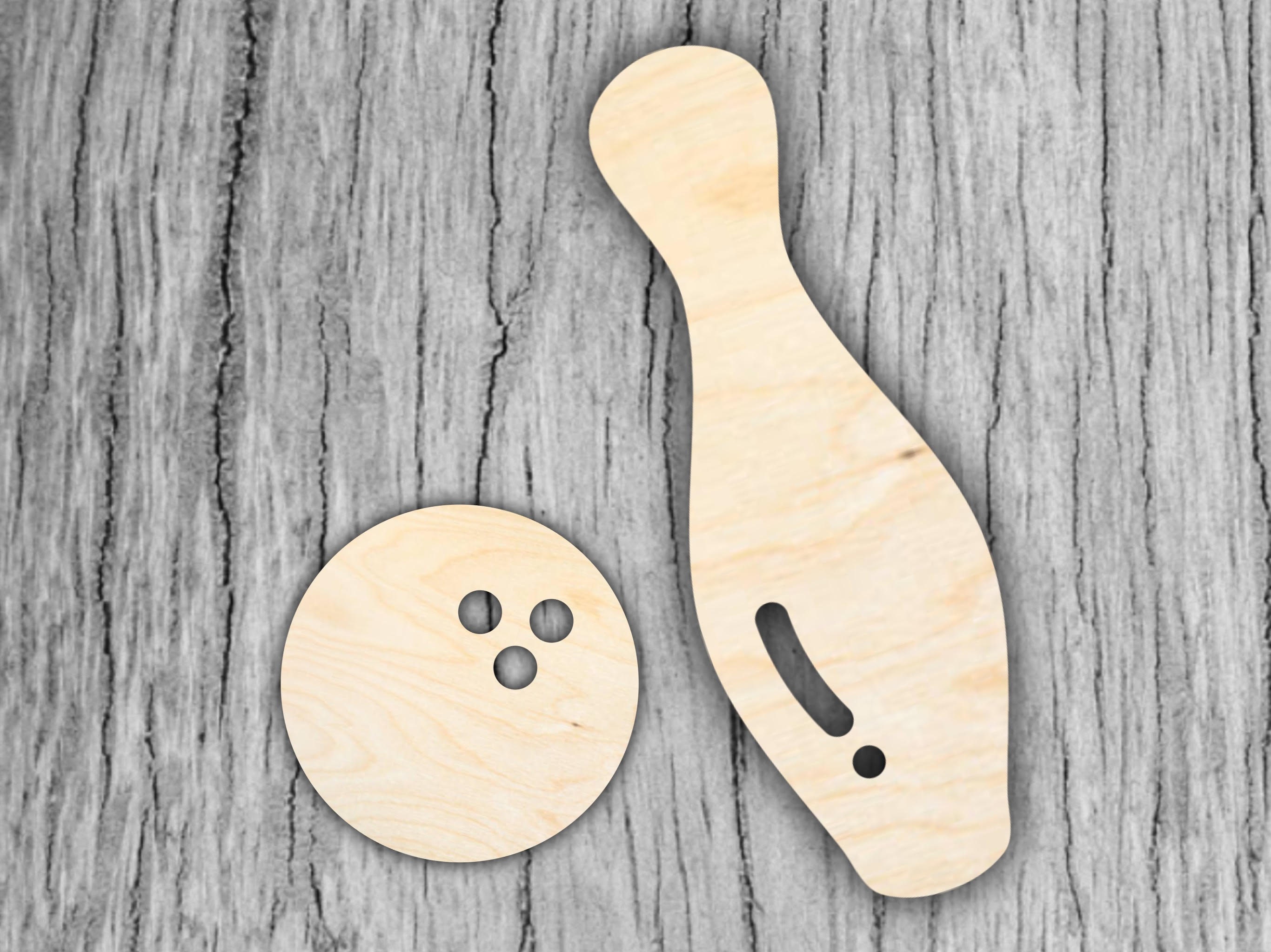 Sport Bowling - Laser Cut Out Unfinished Wood Craft Shape SPT304 Sport Bowling - Laser Cut Out Unfinished Wood Craft Shape SPT304