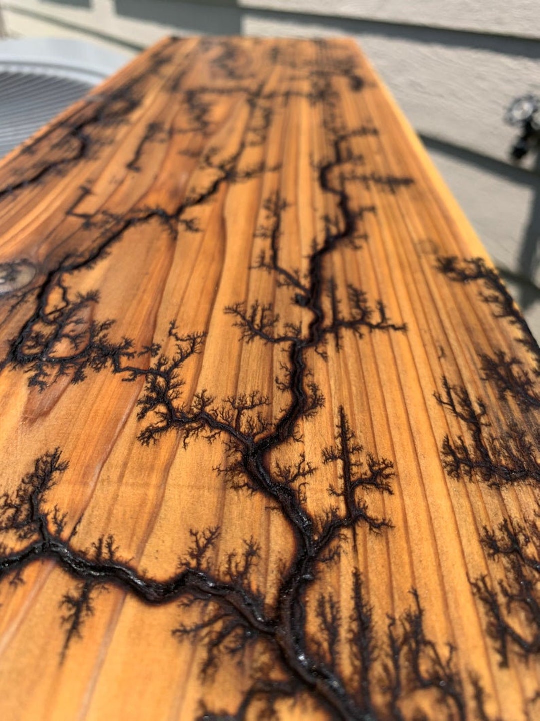 Custom Sized Fractal Burned Cedar Wood Boards for Shelves, Furniture